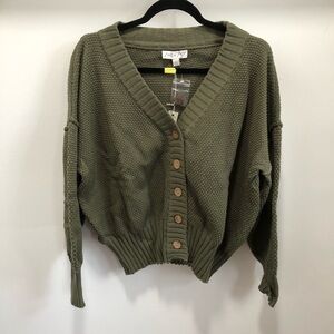 NWT She + Sky Olive Green Cardigan